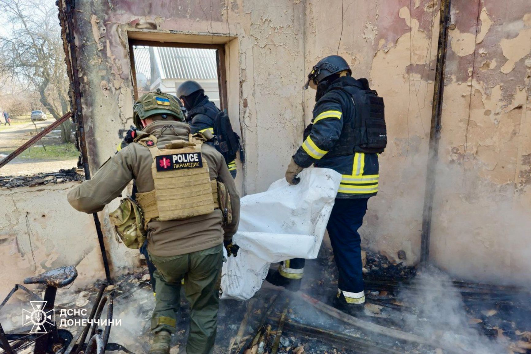 Последствия обстрела Константиновки в Донецкой области