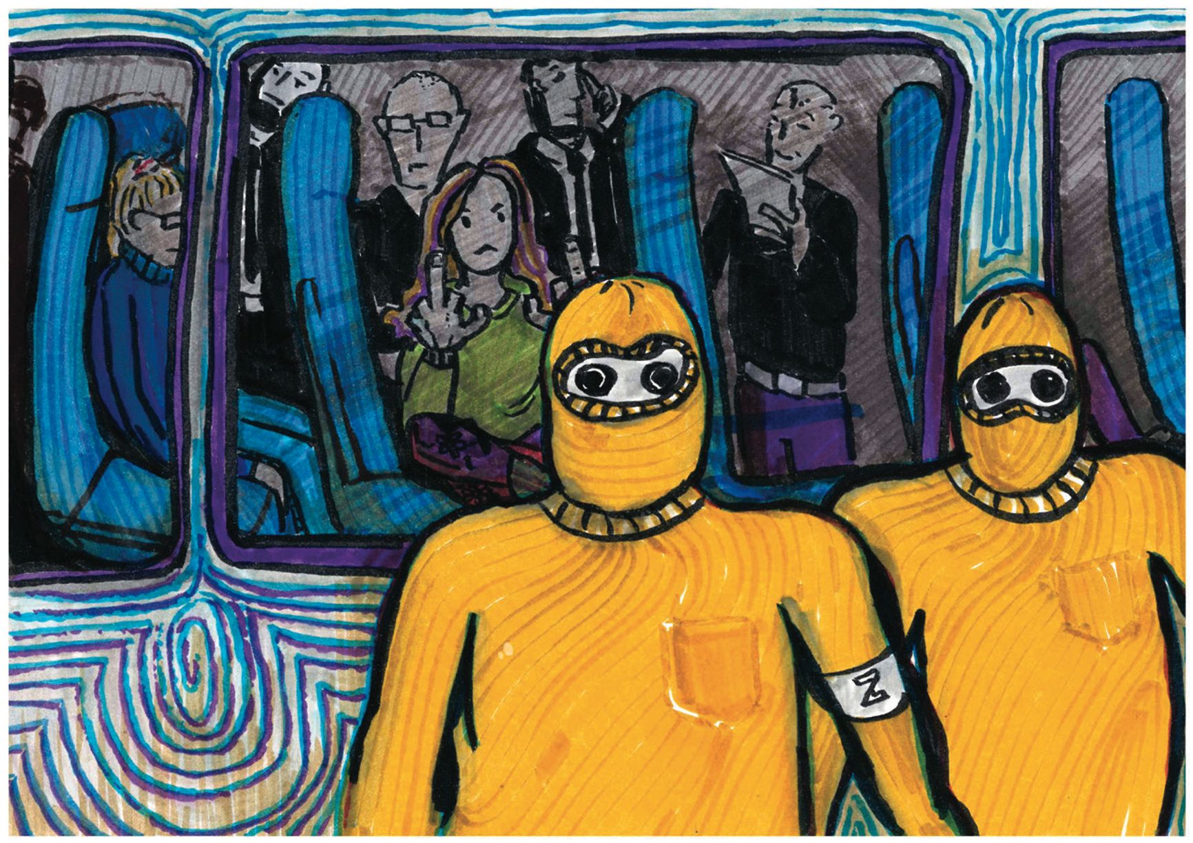 "Я показала им фак". Рисунок Саши Скочиленко