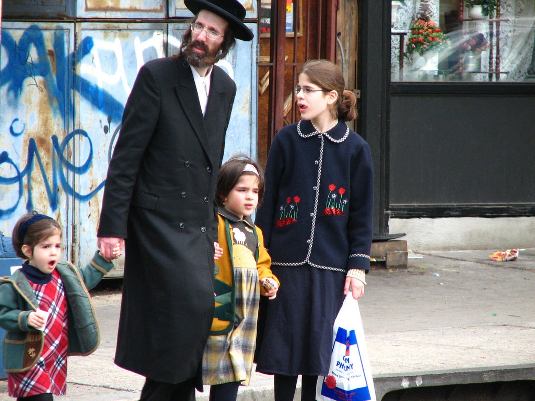 An ultra-Orthodox Jew with children