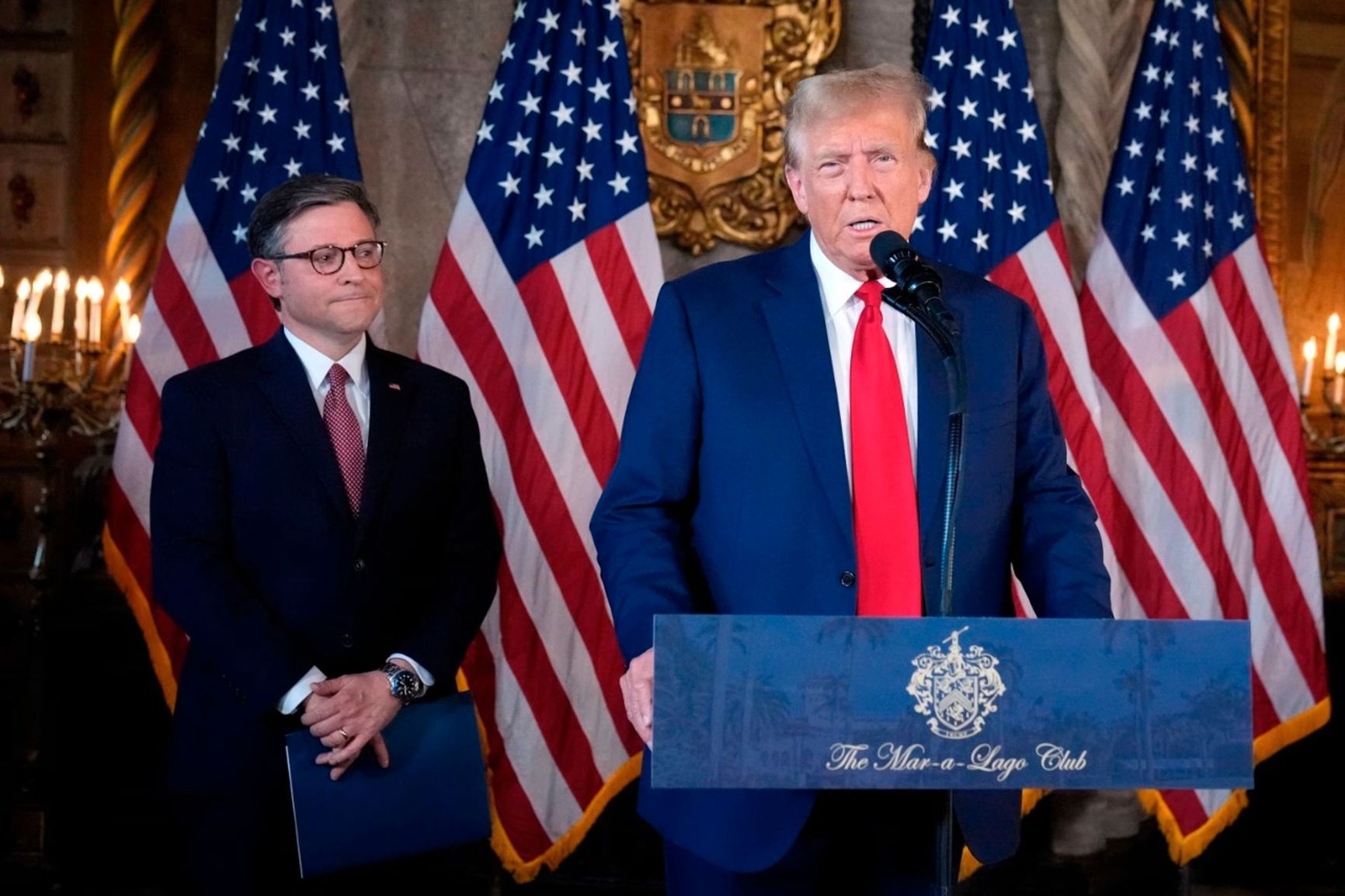 Donald Trump with House Speaker Mike Johnson