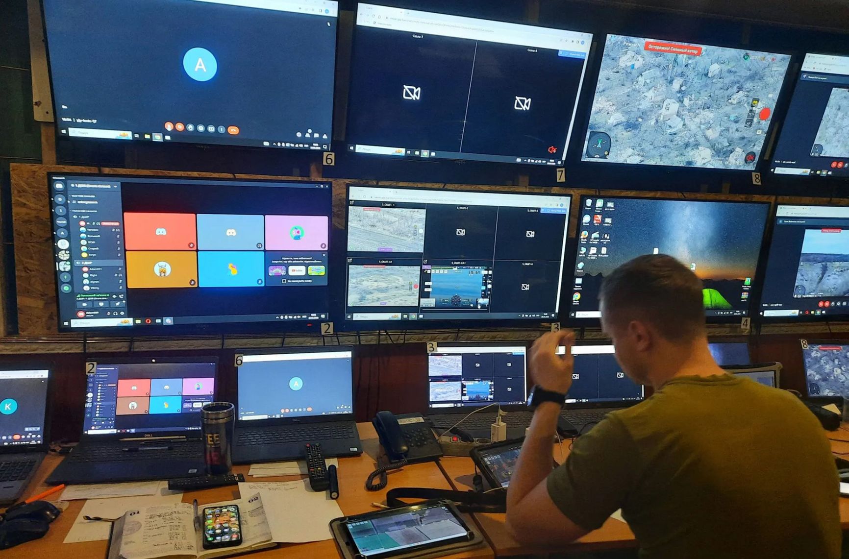 Use of Discord at a Ukrainian command post, March 2023.