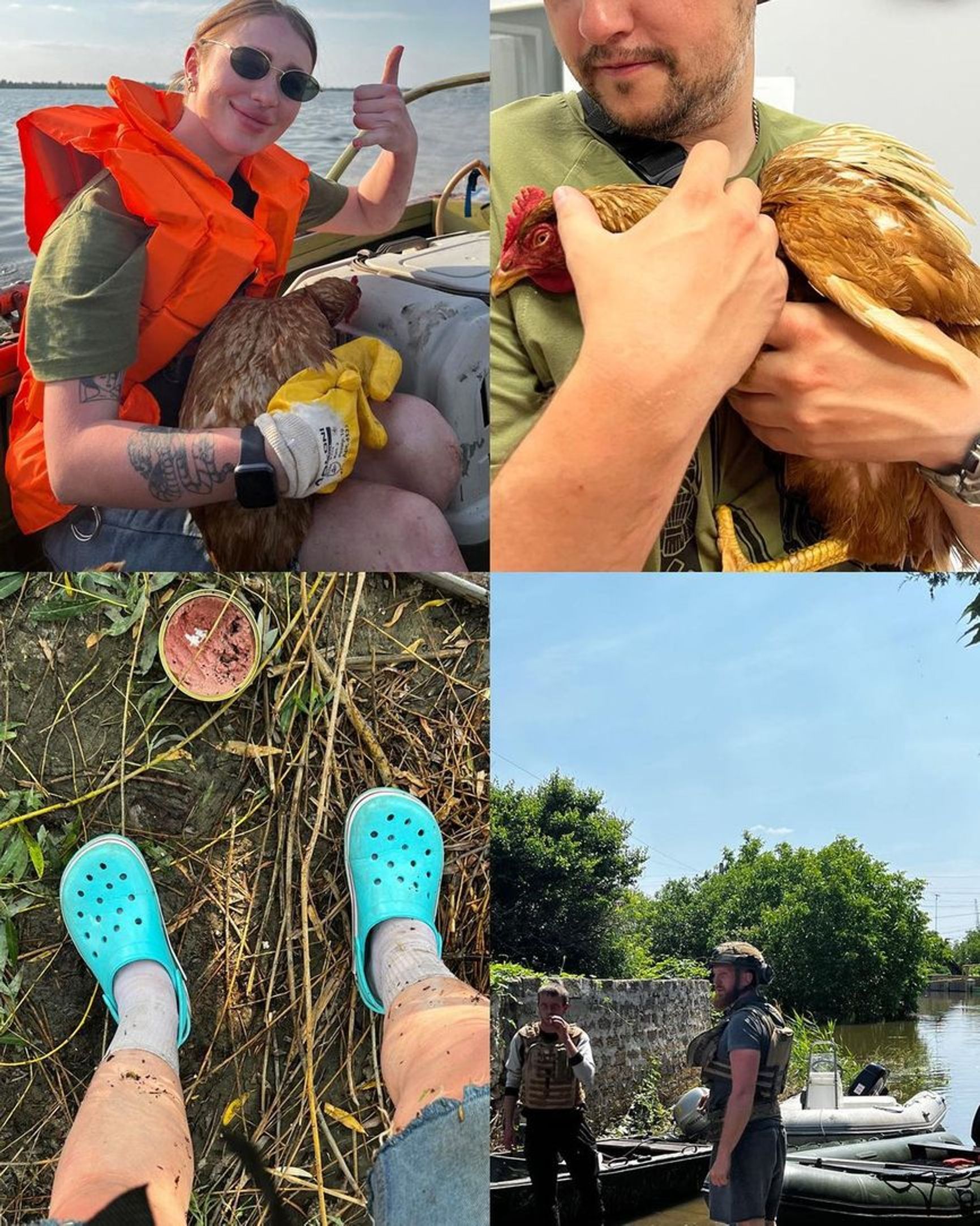 Valeriia with rescued animals